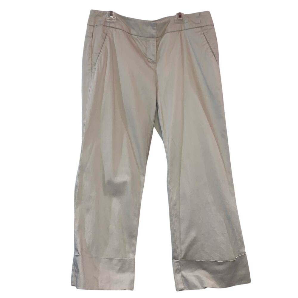 New York & Co Wide Leg Crop Pants Beige Career Casual Women’s‎ 6
